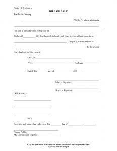 Free Fillable Alabama Bill of Sale Form