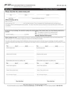 Free Fillable Maryland Bill of Sale Form