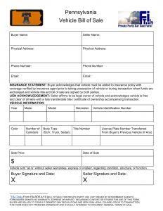 Free Fillable Pennsylvania Bill of Sale Form