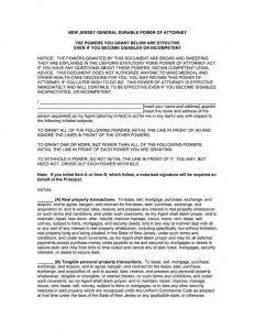 Free Fillable New Jersey Power of Attorney Form