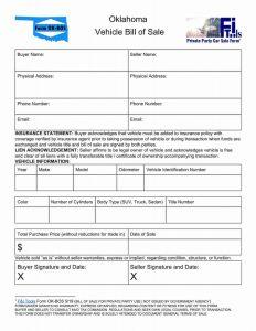 Free Fillable Oklahoma Vehicle Bill of Sale Form