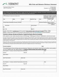 Free Fillable Vermont Vehicle Bill of Sale Form