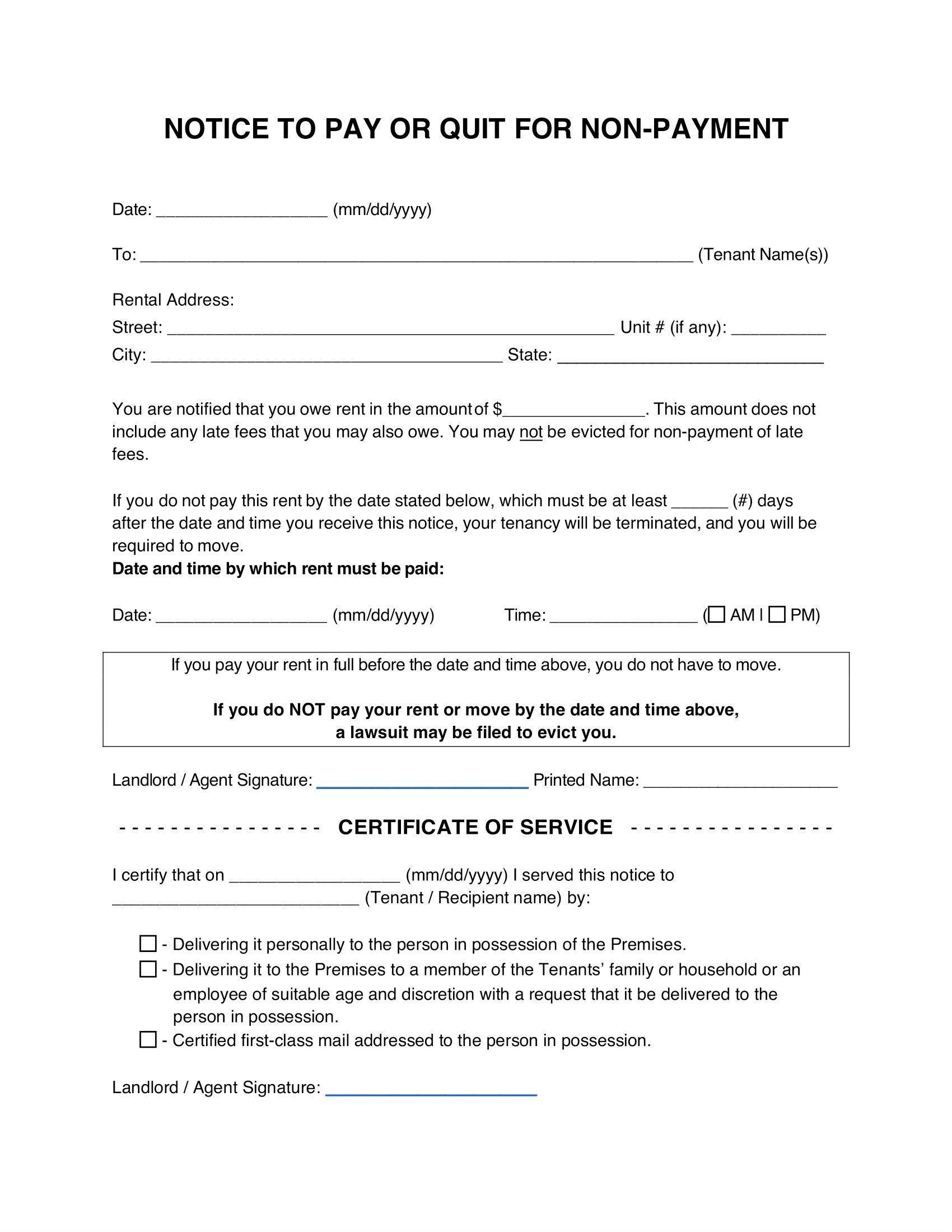 Free Fillable Eviction Notice Form